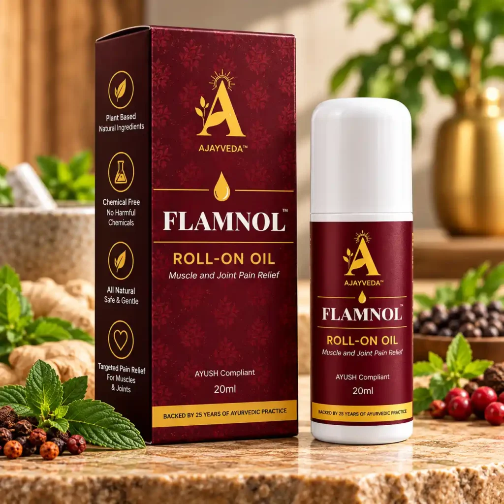 Flamnol joint pain oil roll-on bottle